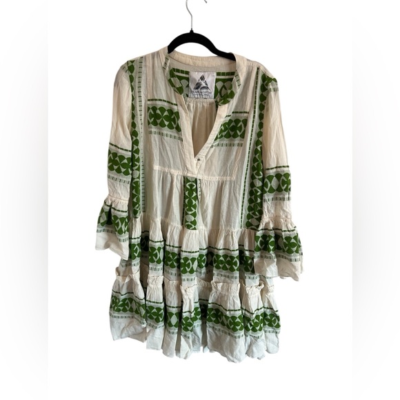 Pearl & Caviar Dresses & Skirts - Pearl & Caviar Green and Cream Tiered Dress, size S/M